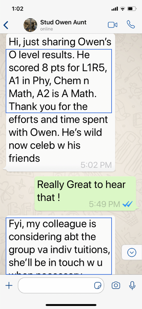 Owen O-Levels Results